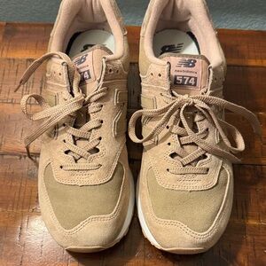 New Balance 574 Suede Sneakers in Beige